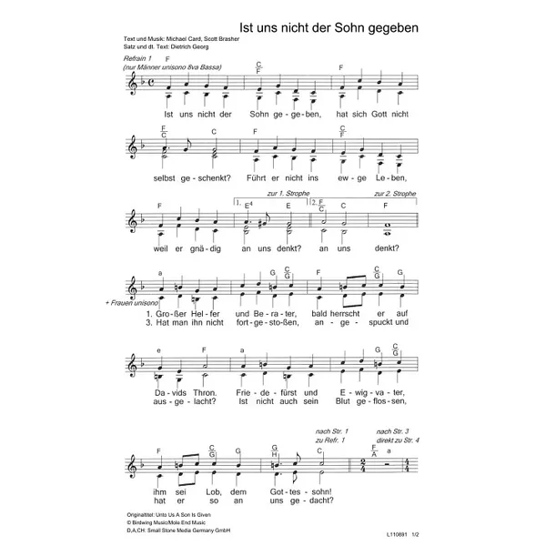 Produktbild des Artikels Ist uns nicht der Sohn gegeben (Noten - Download)