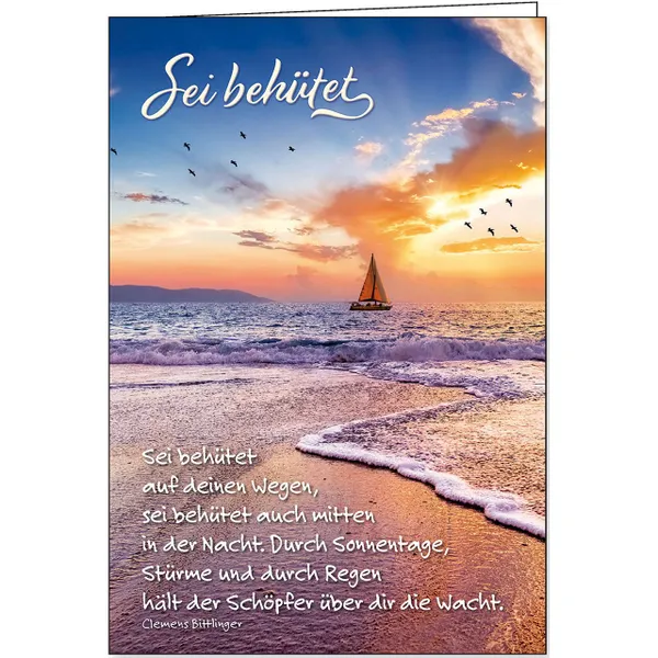 Produktbild des Artikels Faltkarte: Sei behütet - Neutral (Schreibwaren)