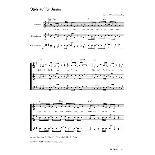 Produktbild des Artikels Steh auf für Jesus (Noten - Download)