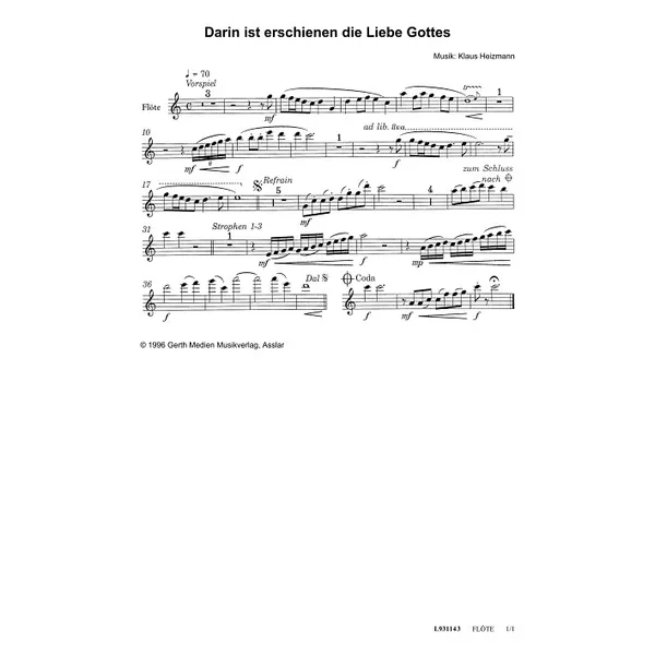 Produktbild des Artikels Darin ist erschienen die Liebe Gottes (Holzbläser) (Noten - Download)