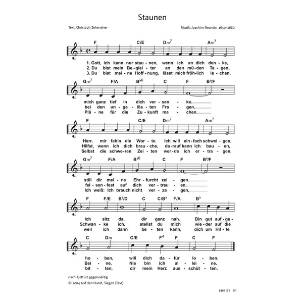 Produktbild des Artikels Staunen (Noten - Download)