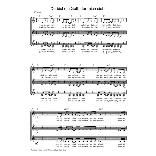 Produktbild des Artikels Du bist ein Gott der mich sieht (Noten - Download)