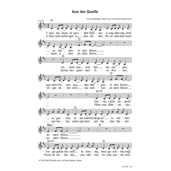 Produktbild des Artikels Aus der Quelle (Noten - Download)