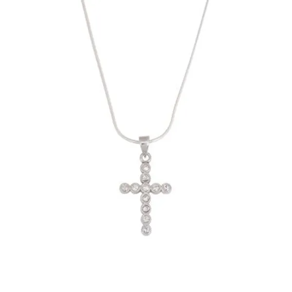 Produktbild des Artikels Halskette "Kreuz" silber-rhodiniert mit Zirkonia ()
