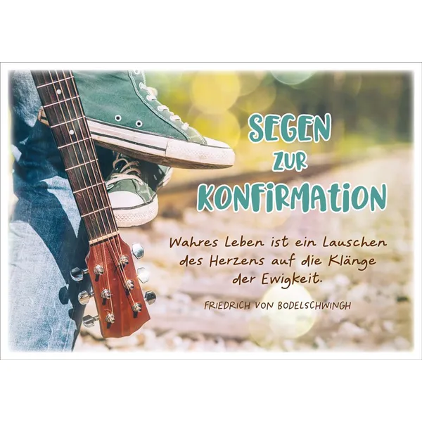 Produktbild des Artikels Faltkarte "Gitarre und Sneakers" - Konfirmation (Schreibwaren)
