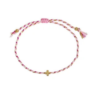 Produktbild des Artikels Armband Textil geflochten"Kreuz" - pink ()
