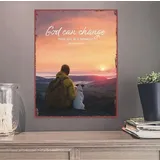 Stimmungsbild zu Metallschild groß - God can change