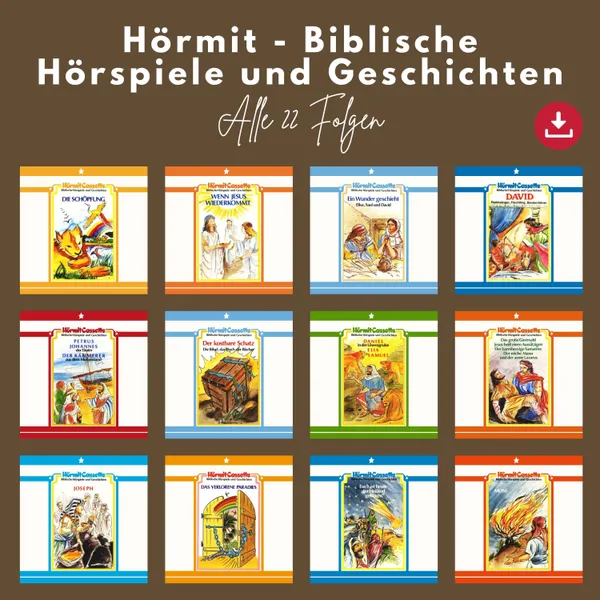 Produktbild des Artikels Hörmit - Biblische Hörspiele und Geschichten - Alle 22 Folgen (MP3-Hörspiel - Download)