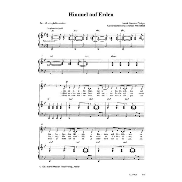 Produktbild des Artikels Himmel auf Erden (Noten - Download)