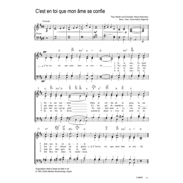 Produktbild des Artikels C'est en toi que mon âme se confie (Noten - Download)