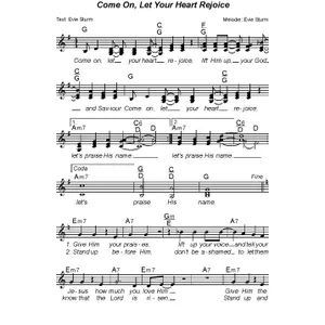 Produktbild des Artikels Come On Let Your Heart Rejoice (Noten - Download)