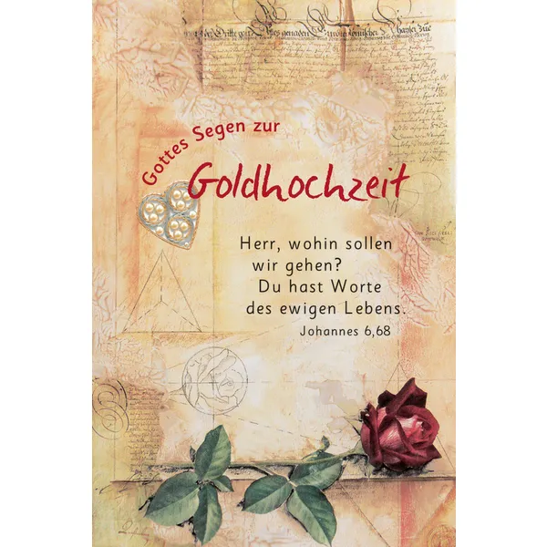 Produktbild des Artikels Faltkarte "Gottes Segen zur Goldhochzeit - Herr, wohin sollen wir gehen..." - 5 (Schreibwaren)
