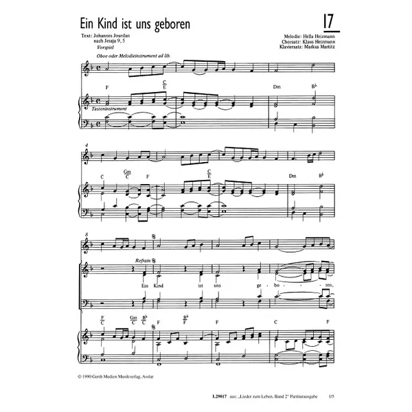 Produktbild des Artikels Ein Kind ist uns geboren (Noten - Download)