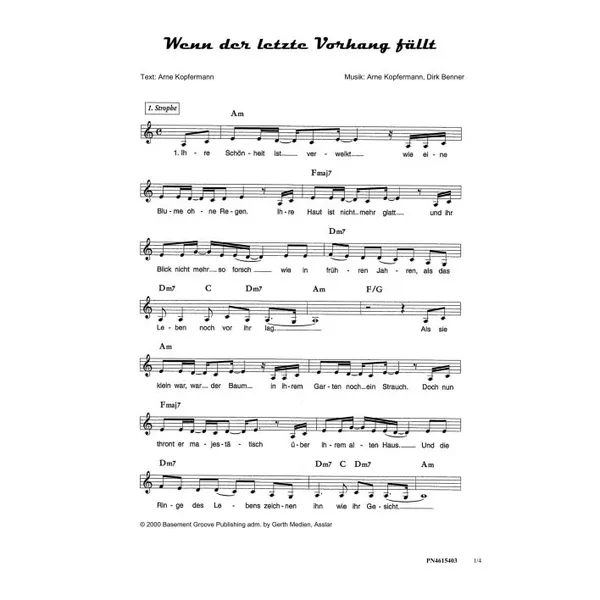 Produktbild des Artikels Wenn der letzte Vorhang fällt (Noten - Download)