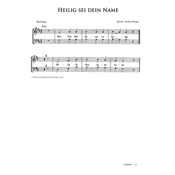 Produktbild des Artikels Heilig sei dein Name (Noten - Download)