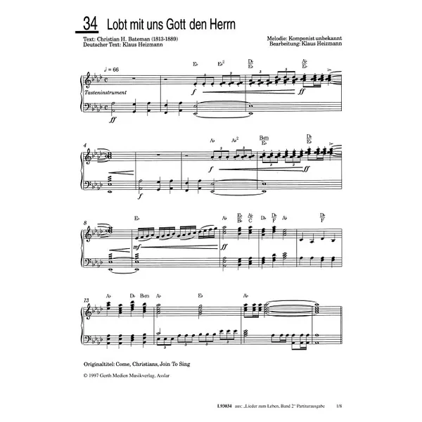 Produktbild des Artikels Lobt mit uns Gott den Herrn (Noten - Download)