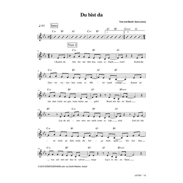 Produktbild des Artikels Du bist da (Noten - Download)