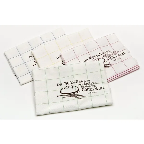 Produktbild des Artikels Küchentuch "Der Mensch lebt nicht vom Brot allein" - rot ()
