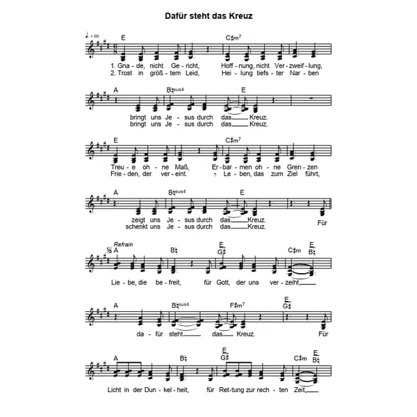 Produktbild des Artikels Dafür steht das Kreuz (Noten - Download)