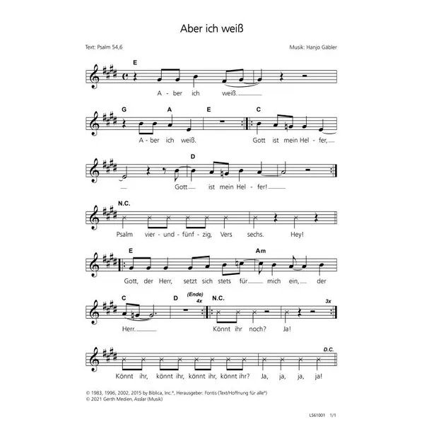 Produktbild des Artikels Aber ich weiß (Noten - Download)