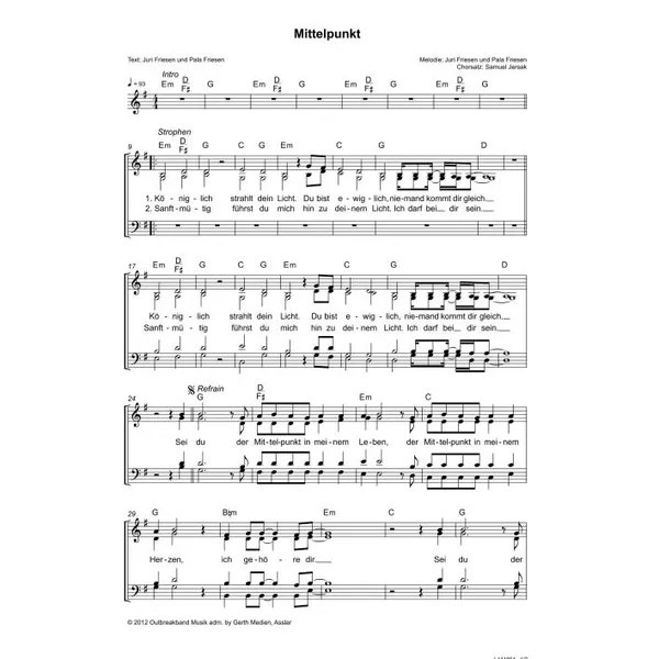 Produktbild des Artikels Mittelpunkt (Noten - Download)