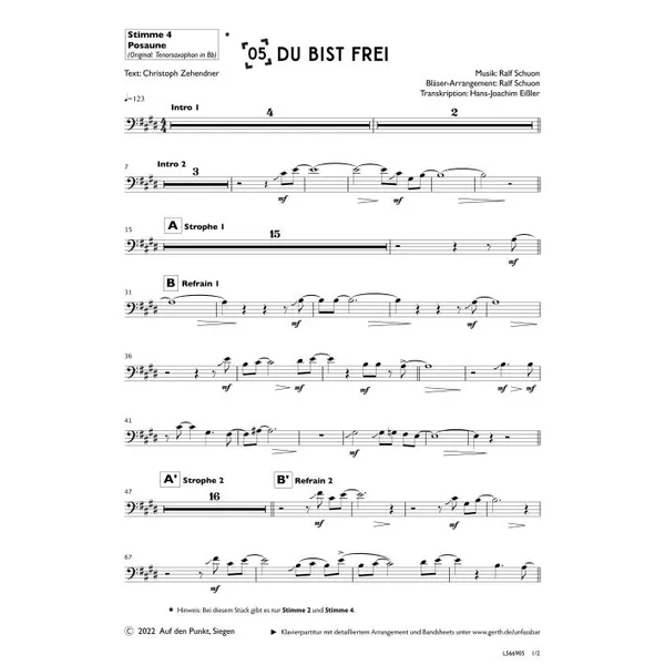 Produktbild des Artikels Du bist frei (4. Posaune) (Noten - Download)