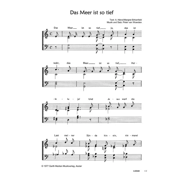 Produktbild des Artikels Das Meer ist so tief (Noten - Download)