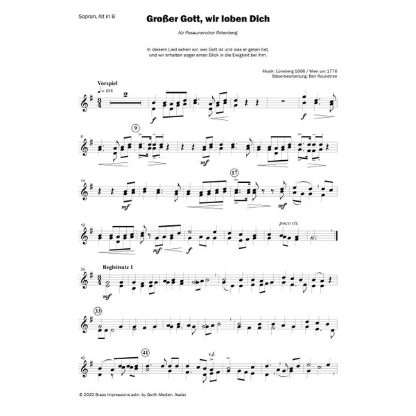 Produktbild des Artikels Großer Gott, wir loben dich (Noten - Download)