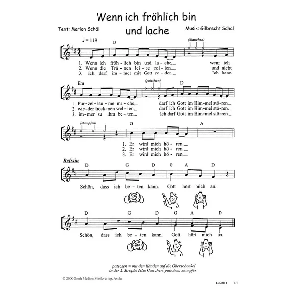 Produktbild des Artikels Wenn ich fröhlich bin und lache (Noten - Download)