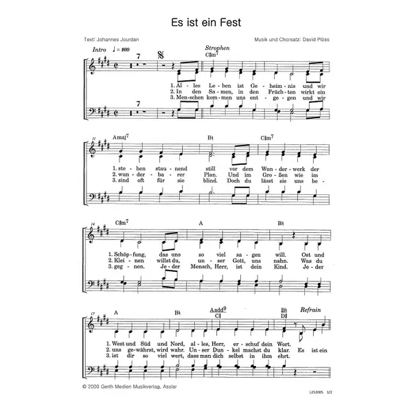 Produktbild des Artikels Es ist ein Fest (Noten - Download)