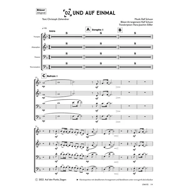 Produktbild des Artikels Und auf einmal (Bläser) (Noten - Download)