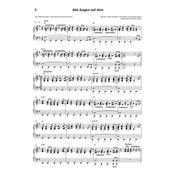 Produktbild des Artikels Alle Augen auf dich (Noten - Download)