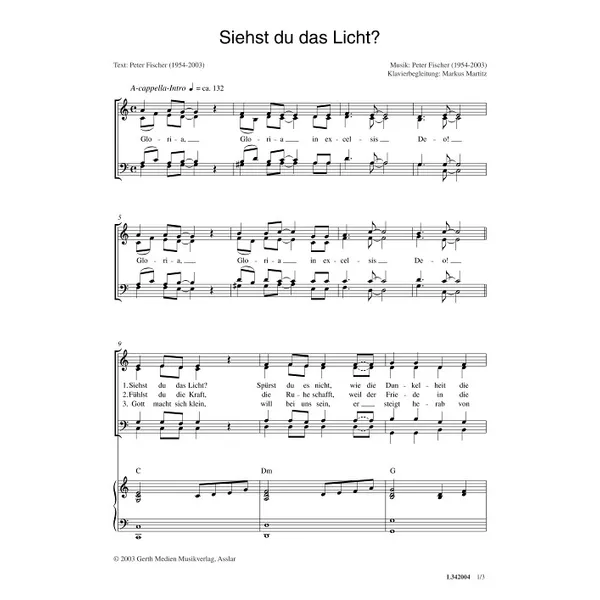 Produktbild des Artikels Siehst du das Licht (Noten - Download)