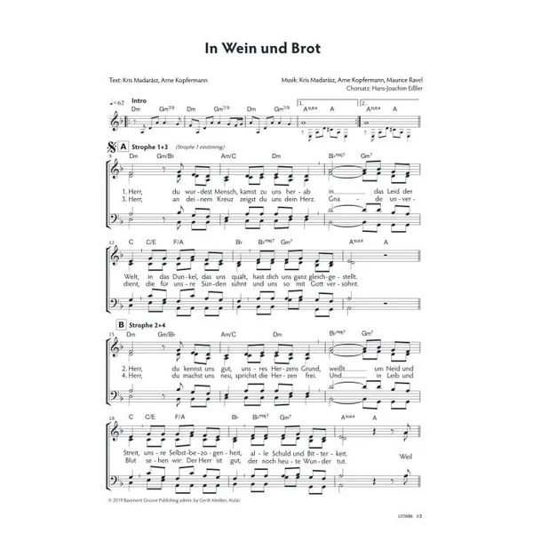 Produktbild des Artikels In Wein und Brot (Noten - Download)