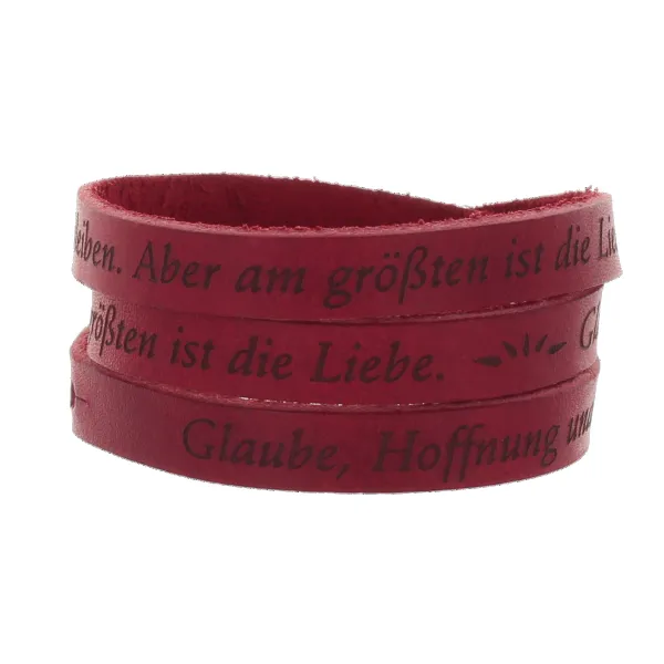Produktbild des Artikels Wickelarmband Leder "Glaube, Hoffnung und Liebe" ()