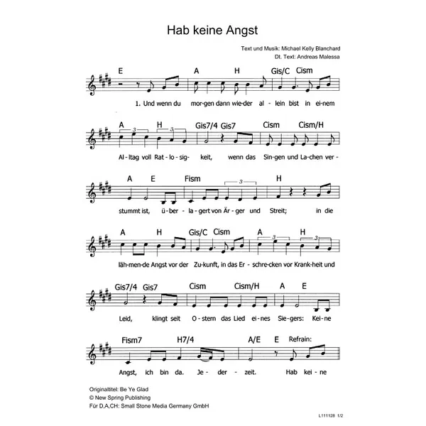 Produktbild des Artikels Hab keine Angst (Noten - Download)