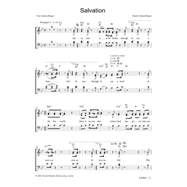 Produktbild des Artikels Salvation (Noten - Download)