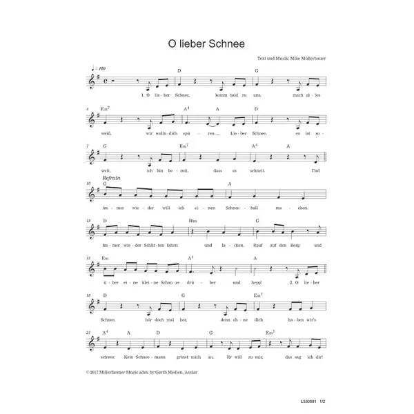 Produktbild des Artikels O lieber Schnee (Noten - Download)