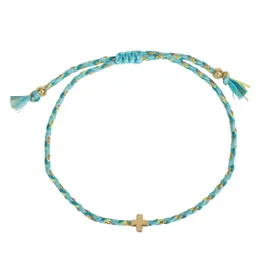 Produktbild des Artikels Armband Textil geflochten"Kreuz" - türkis ()