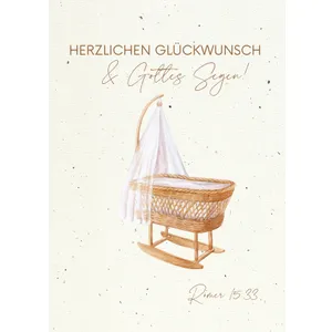 Produktbild des Artikels Postkarte "Herzlichen Glückwunsch" - Wiege (Schreibwaren)