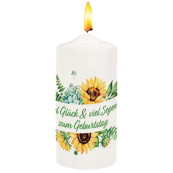 Produktbild des Artikels Kerze "Viel Glück & viel Segen zum Geburtstag" ()