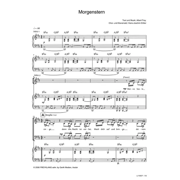 Produktbild des Artikels Morgenstern (Noten - Download)