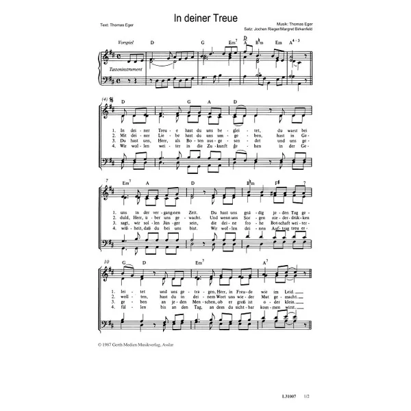 Produktbild des Artikels In deiner Treue (Noten - Download)