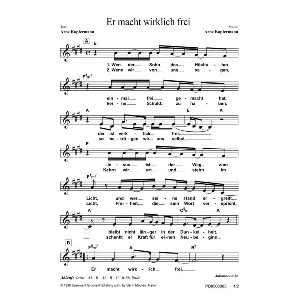 Produktbild des Artikels Er macht wirklich frei (Noten - Download)