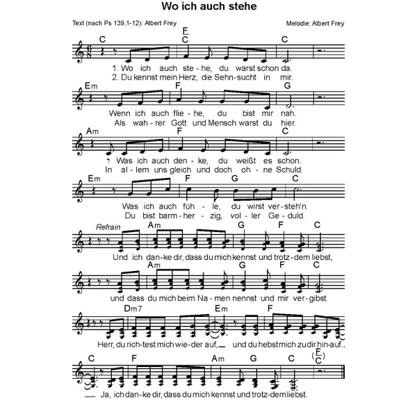 Produktbild des Artikels Wo ich auch stehe (Noten - Download)