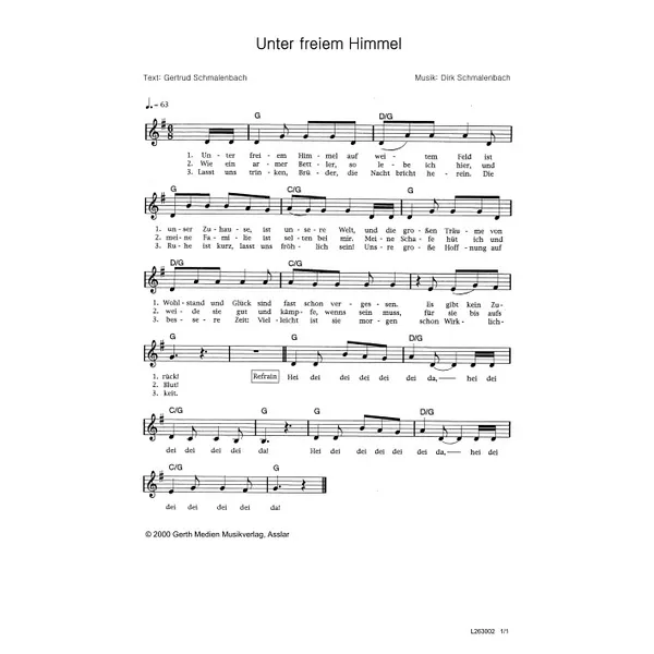 Produktbild des Artikels Unter freiem Himmel (Noten - Download)