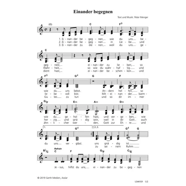Produktbild des Artikels Einander begegnen (Noten - Download)