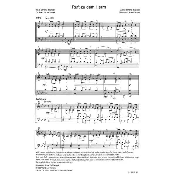 Produktbild des Artikels Ruft zu dem Herrn (Noten - Download)