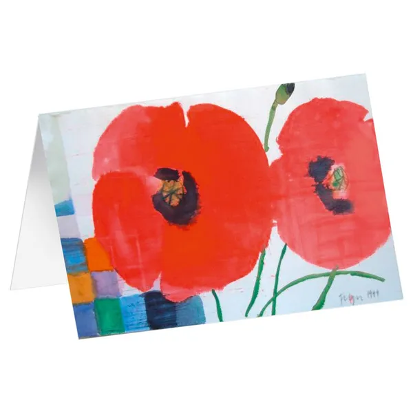 Produktbild des Artikels Kunstkarten "Zwillingsmohn" 5 Stk. (Schreibwaren)