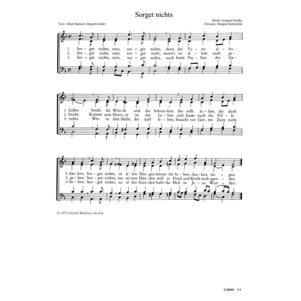 Produktbild des Artikels Sorget nichts (Noten - Download)
